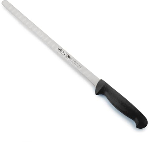 Arcos Coltello per Salmone e Pesce in Acciaio Inossidabile con Lama da 300 mm – Manico Ergonomico in Polipropilene, Serie 2900 – Colore Nero