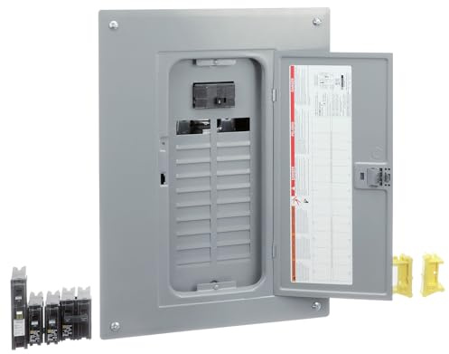 Square D - HOM2040M100PC1AVP Homeline 100-Amp 20-Space 40-Circuit Indoor Main Plug-On Neutral Breaker Load Center- Value Pack With Cafi Breakers