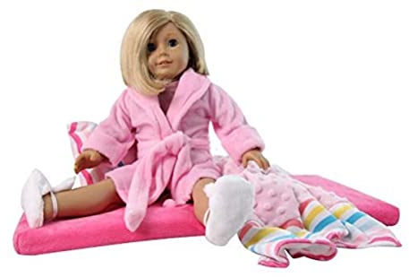 18 Doll Mattress & Bedding Set - Pink Chevron