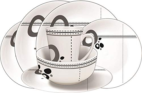 Leisurewize, vajilla de melamina de 16 piezas, diseño abstracto