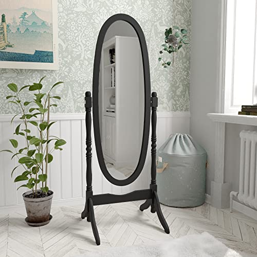 Home Discount – Miroir sur Pied réglable en Bois, Noir