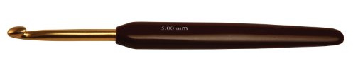 KnitPro KP30882 7 mm Aluminium Crochet Hook, Gold, Gld-bl