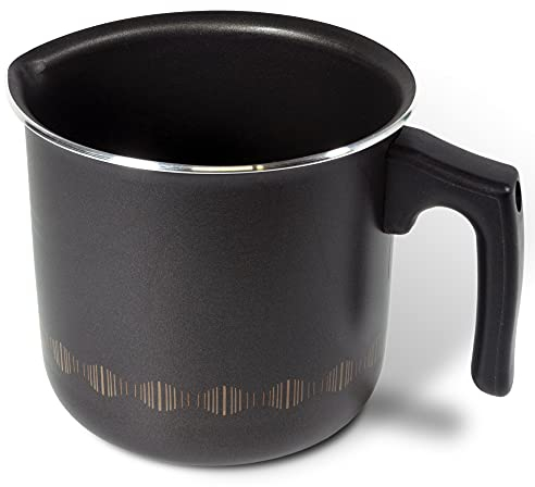 Alluflon Costanza Bollilatte con Beccuccio 12cm, Alluminio Alimentare, Nero, 12 cm