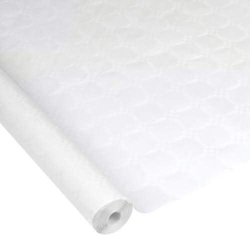 Homéa, Nappe en Papier Damassé 1,18 x 50M Blanc, 118 x 5000