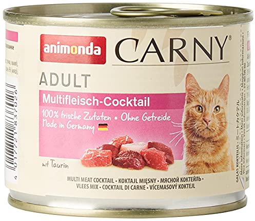 Animonda Carny Adult Katzenfutter für erwachsene Katzen, Dose Nassfutter für ausgewachsene Katzen, Multifleischcocktail, 6 x 200 g