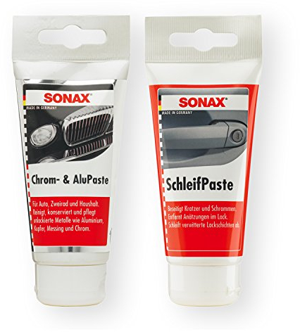 SONAX Chrom- & Alupaste 75ml Chrompaste Politur + SchleifPaste Silikonfrei 75ml