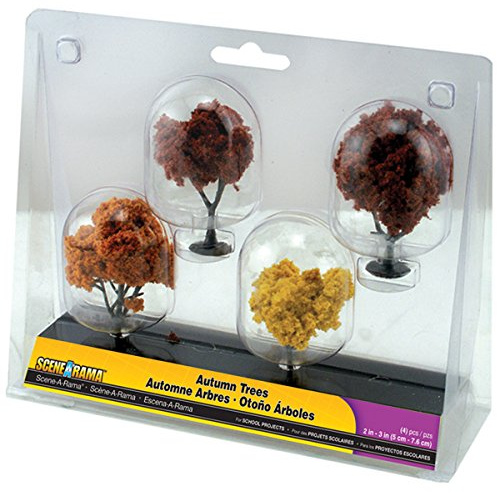 SceneARama Autumn Trees, 2-Inch To 3-Inch, 4/Pack
