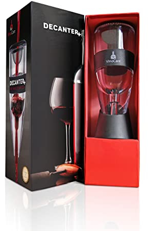 VinoCare Decanter+ - Decantador de vino (incluye funda de transporte)