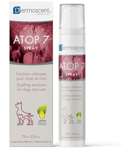 Pflegespray gegen Juckreiz und Geruch | Sensitives Spray für Hunde und Katzen mit empfindlicher Haut | Alternative zu Hundeshampoo bei Milben und Hautirritationen | Atop 7 Spray von Dermoscent