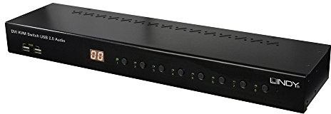 LINDY 39317 8 Port DVI-I Single Link, USB 2.0 & Audio KVM Switch Pro