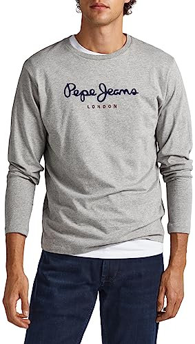 Pepe Jeans Herren Eggo Long T-Shirt, Grau Marl, L