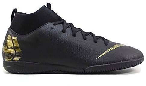 Nike Superflyx 6 Academy Ic, Unisex Kid's Footbal Shoes, Black (Black/Mtlc Vivid Gold 077), 2 UK (34 EU)