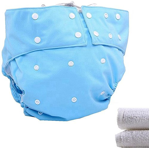 LukLoy – Stoffwindeln für Jugendliche / Erwachsene, mit 2 Einsätzen für Inkontinenzeinlagen – doppelte öffnung, waschbar, verstellbar wiederverwendbar, auslaufsicher