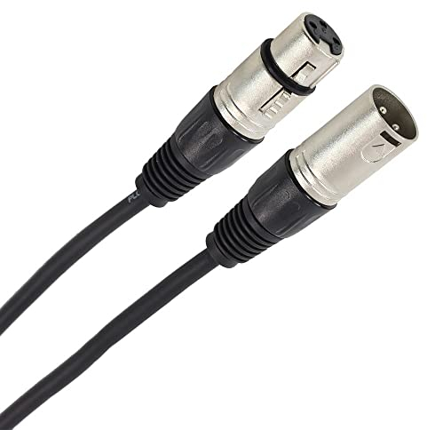 Plugger, XLR Female to XLR Male Microphone Cable - 3 Pin Connectors - Speaker, Microphone, Sound Card, DJ Controller, Mixer and More - Length 60cm - Professional Quality Black
