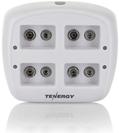 Tenergy TN136 Smart 9V 4-Bay Battery Charger for Rechargeable NiMH 9 Volt Batteries