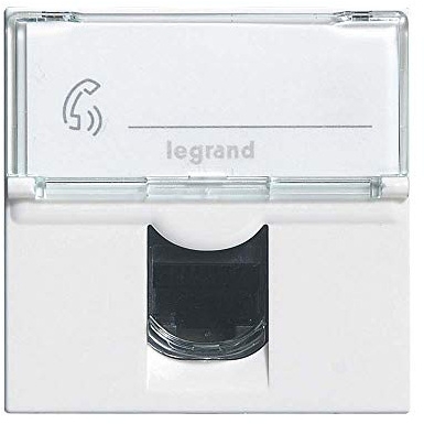 LEGRAND | Prise RJ45 Mosaic Catégorie 6 FTP, 2 Modules Blanc, Transmission Haut Débit Gigabit Ethernet, Connecteur Avec Cache Anti-Poussière, Compatible Applications PoE Haute Capacité