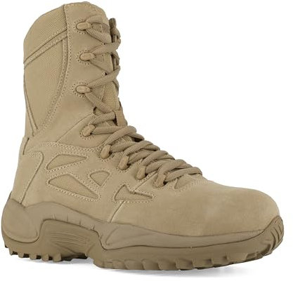 Reebok mens Rapid Response Rb Safety Toe 8 Stealth With Side Zipper Military & Tactical Boot, Desert Tan, 10.5 US