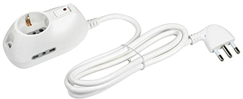 Bticino 3693db Steckdosenleiste 3-Fach mit beleuchtetem Schalter, weiß