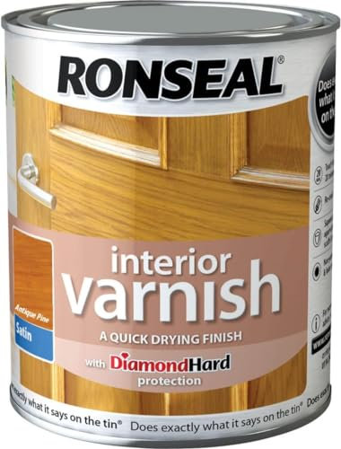 Ronseal RSLIVSAP250 250ml Quick Dry Satin Interior Varnish - Antique Pine