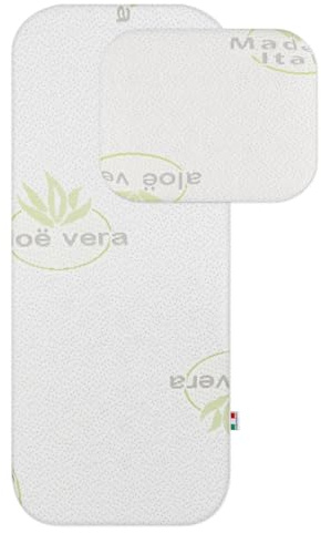 baby idea Babysanity Materassino Carrozzina Sfoderabile a Norma EN16890:2017 – Antisoffoco, Antibatterico, Privo di Zip per Massima Sicurezza – Cuscino Neonato Traspirante Aloe
