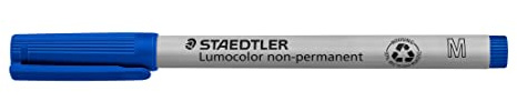 STAEDTLER 315-3 Lumocolor Non-Permanent Pen, Medium Line Width, 1.0mm - Blue (Box of 10)