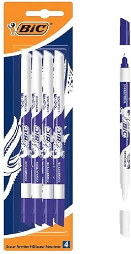 BIC Tintenkiller, 4 Stück, Tintenlöscher schmierfest, Ideal für das Büro, das Home Office oder die Schule