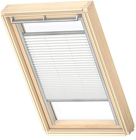 VELUX Original Dachfenster Plissee für S06, Weiß, mit Grauer Führungsschiene