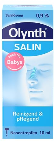 Olynth Salin Nasentropfen (10 ml), befeuchtende & reinigende Salzlösung für Babys, Kinder & Erwachsene zur Unterstützung bei Schnupfen