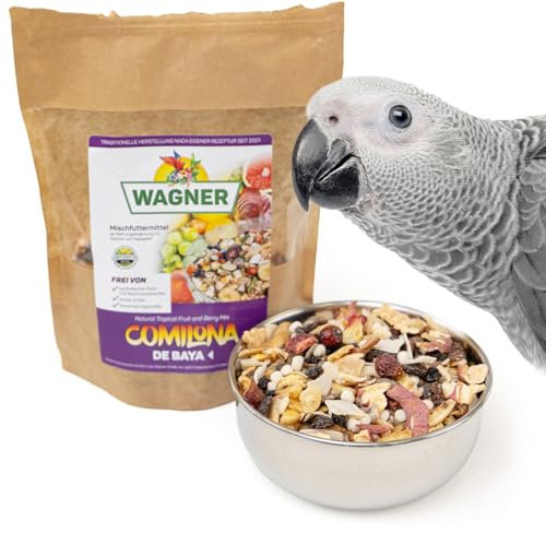 Wagner's | Comilona de Baya - Frucht- & Beerenmix für Papageien, Trockenfrüchte-Snack | Ergänzungsfutter, Futtermix ohne Zusatzstoffe | 500 g