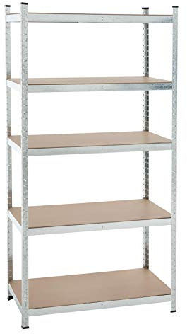 Steckregal 200x100x50 cm oder 200x120x60-875 kg - Farbe wählbar - Werkstattregal Lagerregal Kellerregal Schwerlastregal Regal (200 x 100 x 50 cm, Verzinkt)