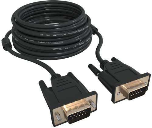 Tupavco TP121 - VGA Cable 100ft - Computer/Monitor/Projector/PC/TV Cord 15 PIN, 100 Feet Long Video Cord