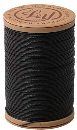 CNBTR 0.55mm Dia Schwarz 100 Meter Leder Nähen Runde Ramie Wachsfaden Faden Schnur für DIY Handwerk