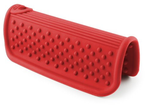 Dexas Silicone Pot Handle Holder, Heat Resistant Non Slip Grip for Hot Cookware Handles, Dishwasher Safe Kitchen Accessory, Red