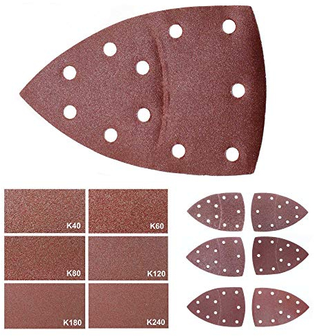 60 Stück Klett-Schleifblätter 105x152 mm Körnung je 10 x 40/60/80/120/180/240 für Multischleifer Bosch PSM 80 A, PSM 100 A, PSM 160 A, PSM 200 AGE, Prio, Ventaro, Skil Octo 7208 usw.