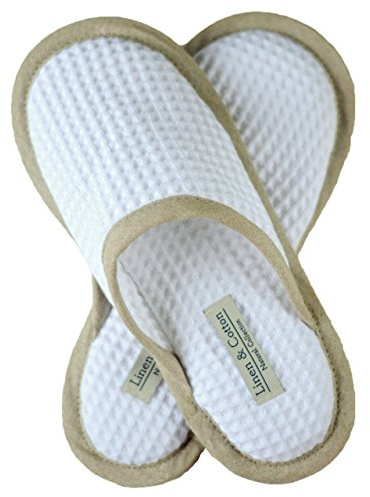 Linen & Cotton, Chaussons de Bain de Luxe AIKO - 100% Coton (Eur 43-44)