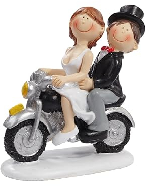 Hochzeitspaar auf Motorrad * Tortendekoration * Tortenfigur * Tischdekoration