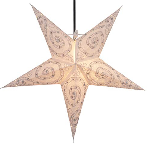 GURU SHOP Faltbarer Advents Leucht Papierstern, Weihnachtsstern 60 cm - Manolis, Papiersterne 60 cm