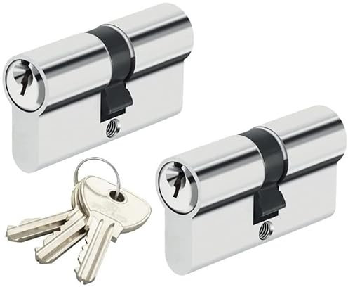 Bricorama - Double cylindre de porte 30 x 30 mm Paire de cylindres de sécurité s'entrouvrant 3 clés