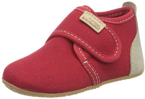 Living Kitzbühel Unisex Baby Babyklettschuh unifarben Lauflernschuhe, rot, 18 EU