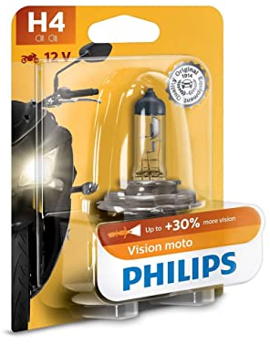 Philips 12342PRBW Vision Moto H4 Motorrad-Scheinwerferlampe, 1er Blister