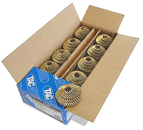 Tacwise 1128 Clavos en Bobina Cónica Galvanizados Tipo 2,1/22 mm, Punta Roma, Vástago Anillado, Inclinados 16°, Bobinados con Alambre, Paquete de 14.400