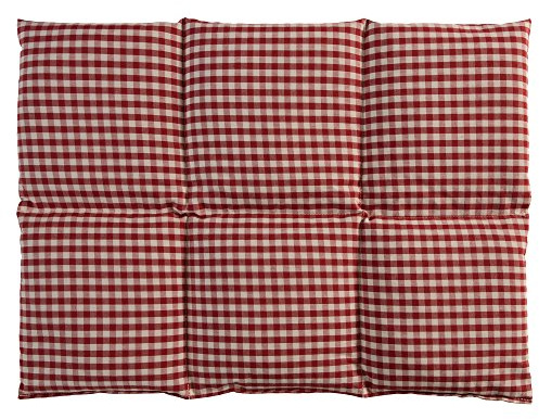 Hot Cherry Pit Pillow - Heating Pad and Cooling Bag - Cherry Stone - Microwavable (Cotton bio, red and White, 6 Chambers, 15.75 x 11.81 in)