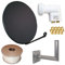 netshop 25 HD Sat Anlage 80cm Spiegel + Quad LNB für 4 Teilnehmer + 50m Kabel + 40cm Wandhalter