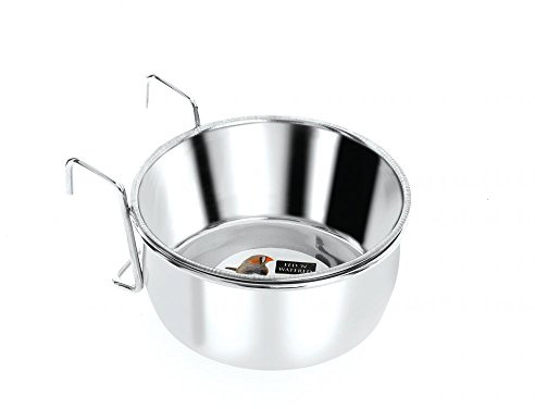 Fed 'N' Watered Stainless Steel Water Bowl with Cage Attachment Hooks