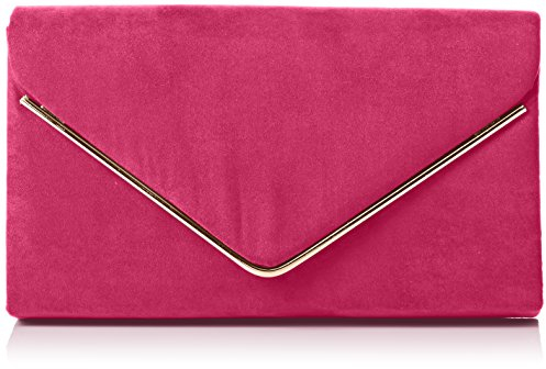 SwankySwans Oscar - Bolso de mano tipo sobre, de ante aterciopelado, para fiesta, baile de graduación, color rosa, talla Talla Unica