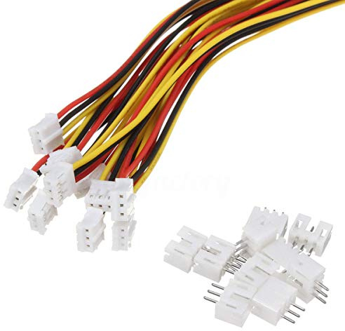 10 x Mini Micro JST 2.0 PH 3 Pin Male/Male with 150 mm Cable and Female