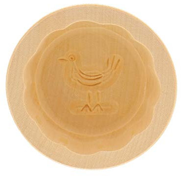 HOFMEISTER® Butterform, für 30 g Butter, 7 cm, Vogel, handgeschnitzt in Deutschland, Butter-Form zum Dekorieren, runde Sturz-Form, Butter-Model aus heimischem Ahorn-Holz