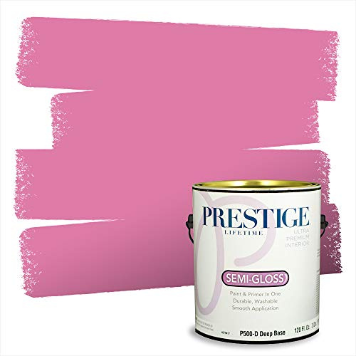 PRESTIGE Paints Interior Paint and Primer In One, 1-Gallon, Semi-Gloss, Comparable Match of Benjamin Moore* Pink Ladies*