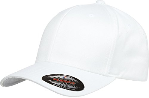 Flexfit Unisex Wooly Combed Baseballkappe, XXL, white