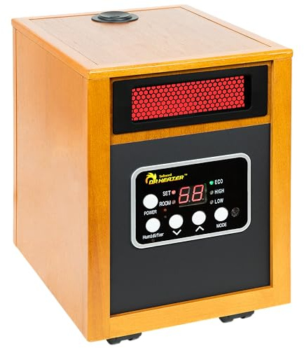 Dr. Infrared Heater DR-968H Indoor Portable Space Heater with Humidifier, 1500-Watt, Cherry